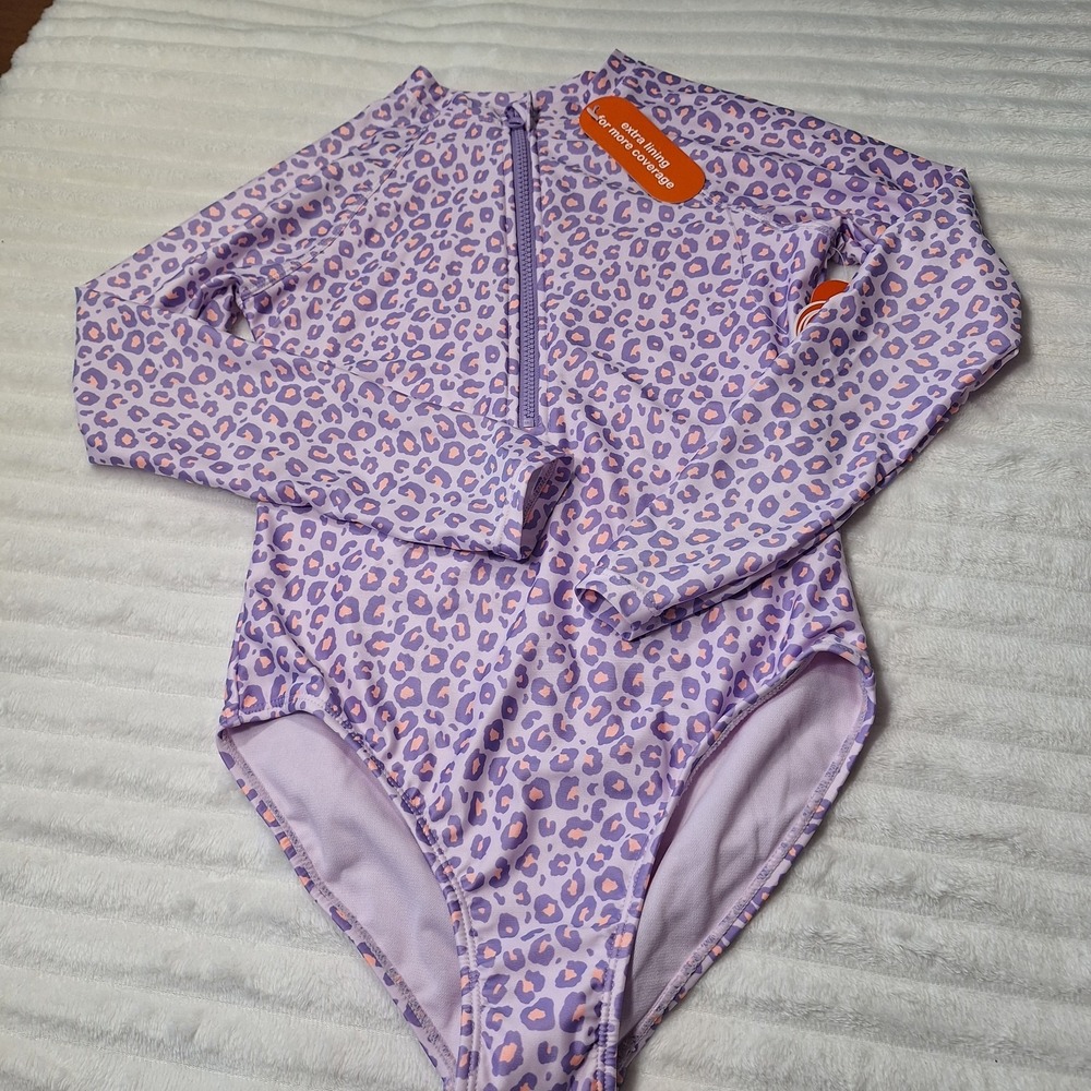 3 PC LOT One Pc Long Sleeve Rashguard Swimsuits Girls L (10-12) Multi UPF 50+ - Picture 2 of 9